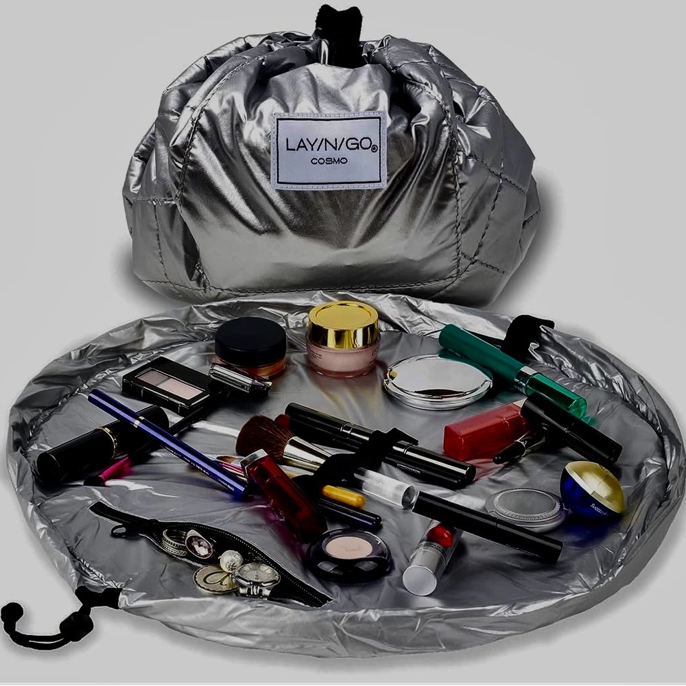 Lay-n-Go Cosmo Silver Makeup Bag